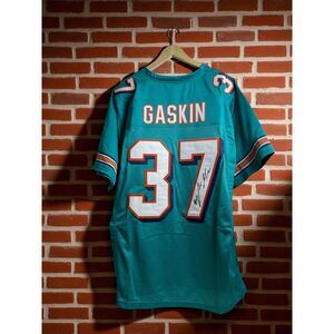 Myles Gaskin Autographed Miami Dolphins Custom Jersey – Teal XL – JSA Certified